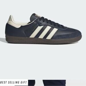 Like new!! Adidas Samba Black leather with white US unisex 7 1/2 - women’s sz 9